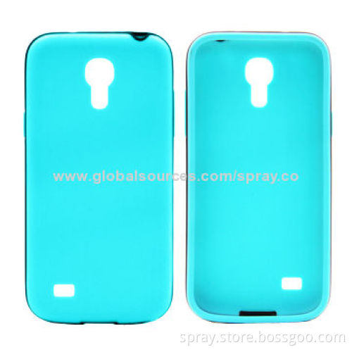 Light Blue Colored Soft Back Case with Black Bumper Boarder for Samsung Galaxy S4 Mini